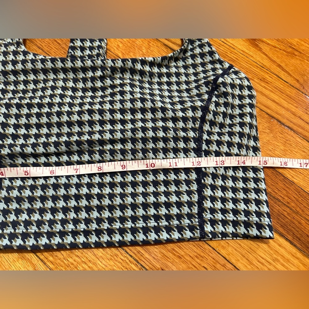 THE UPSIDE Houndstooth Margot Crop Top Check Green/Blue Sport US 10 Activewear - Picture 4 of 8
